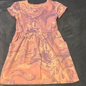 Cat & Jack Kids' Marble Print Dress - Pink and Purple
